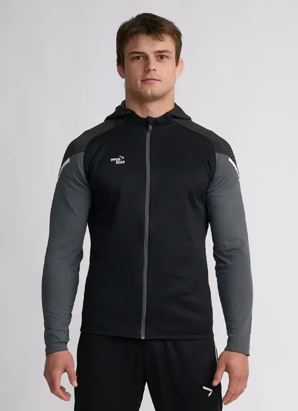 Chaqueta chándal azul con capucha hombre