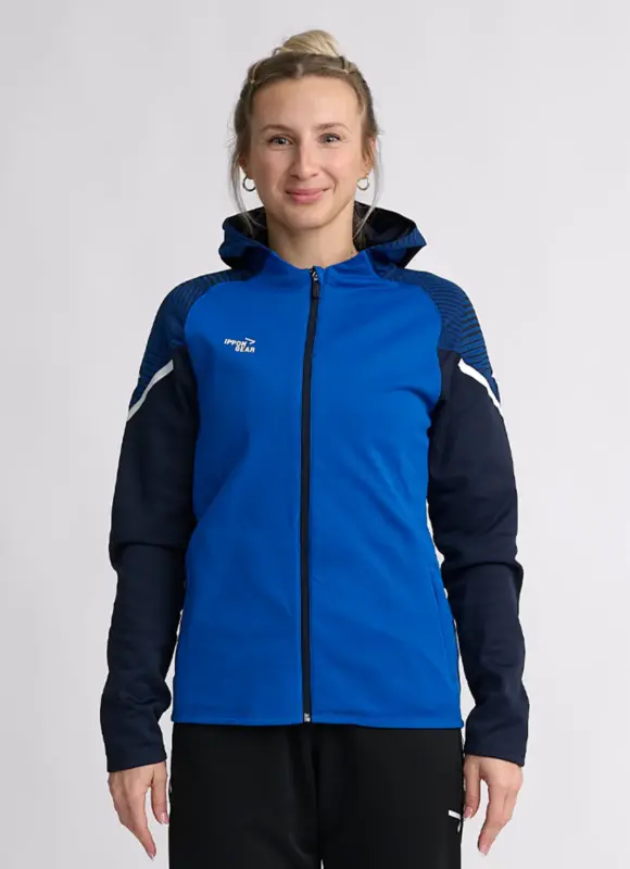 Chaqueta chándal gris con capucha mujer