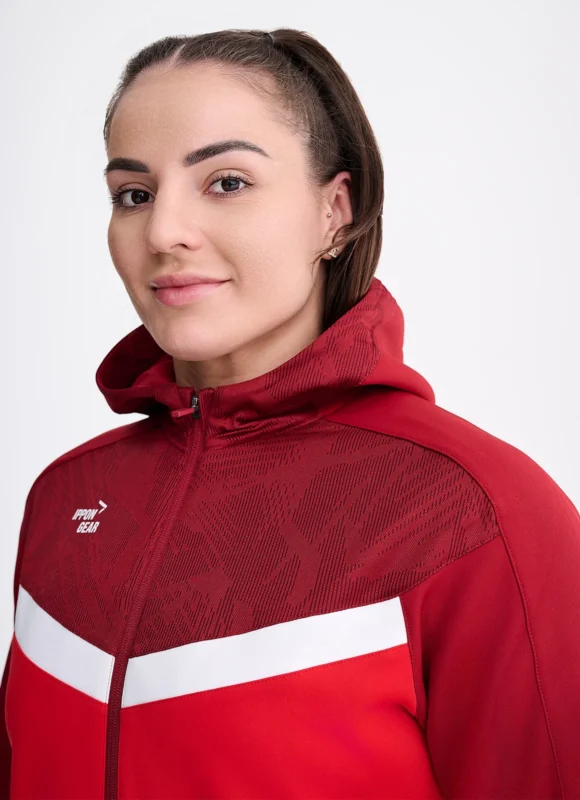 Chaqueta mujer con Capucha IPPONGEAR Iconic - Color Rojo
