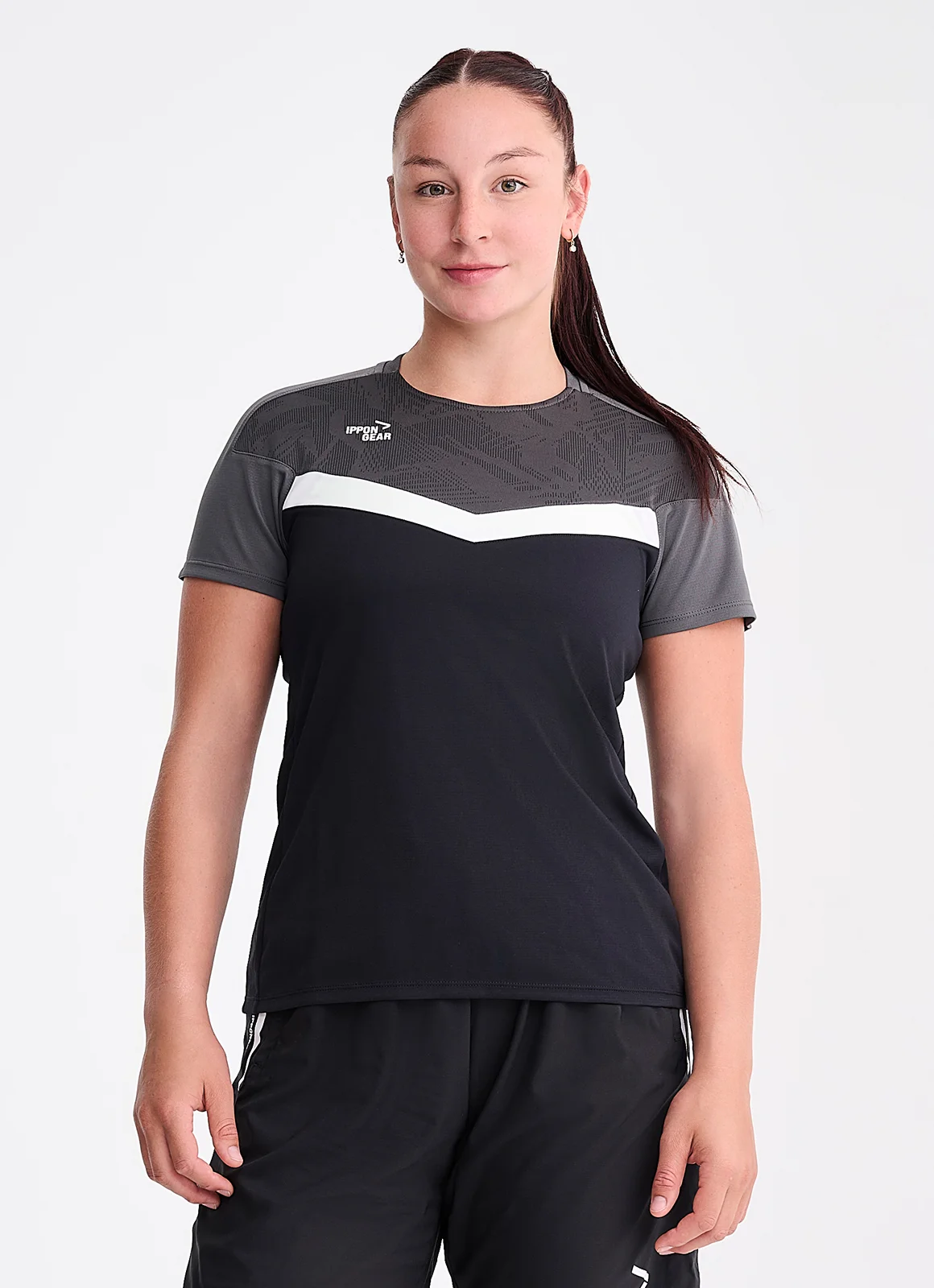 IPPONGEAR_Iconic Teamwear Tee Women_black-anthracite_front
