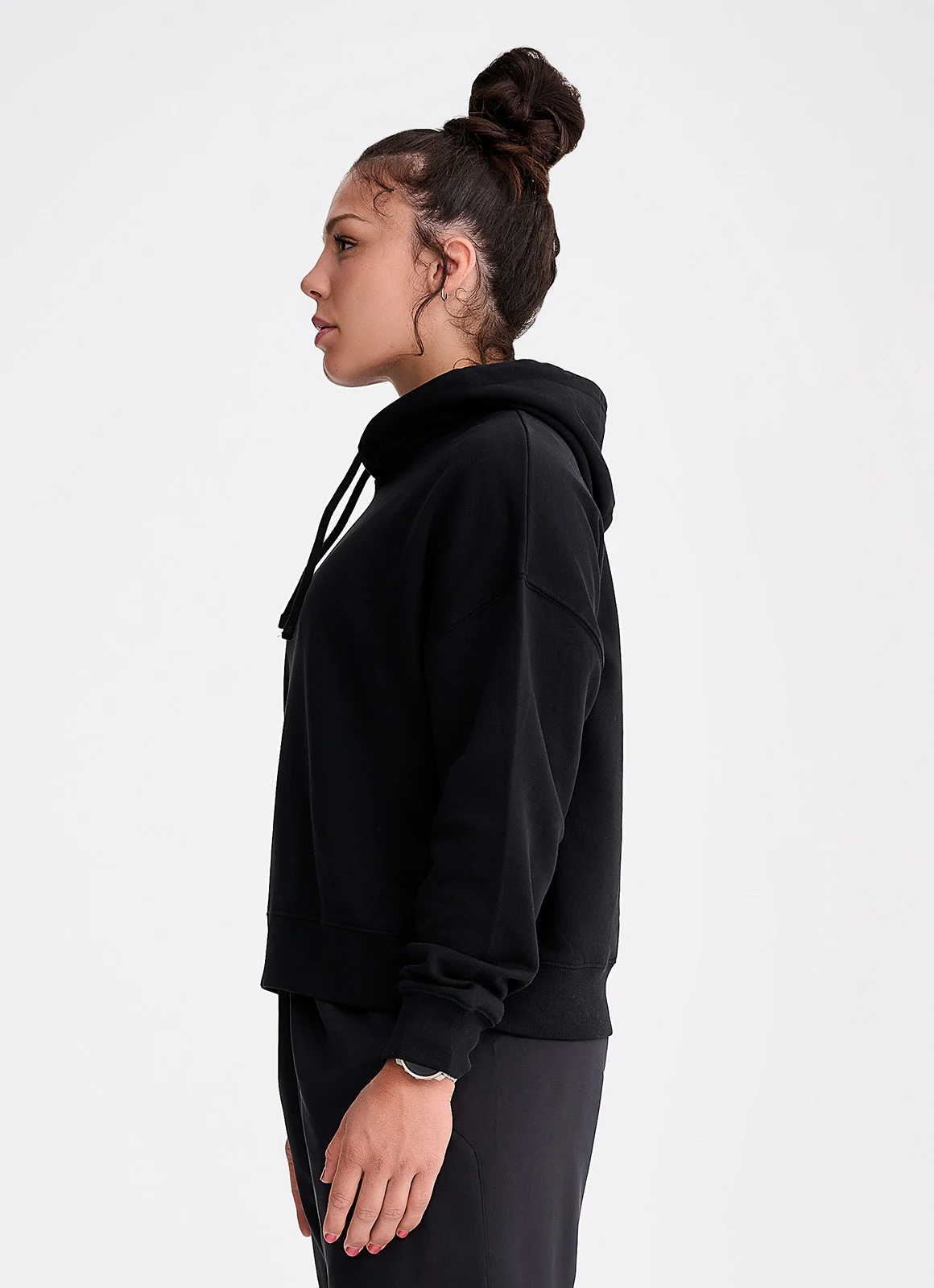 IPPONGEAR_Lifestyle Collection_Women Oversize Hoodie Minimal 2_black_side