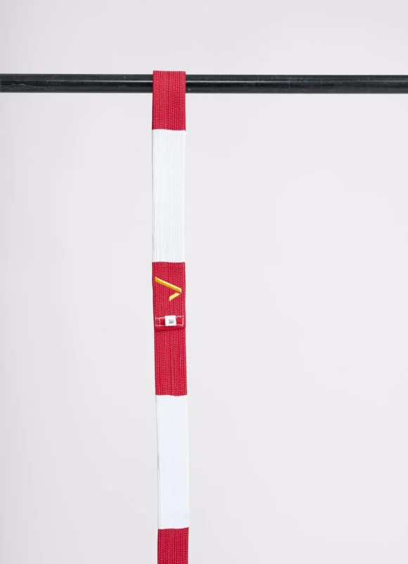 cinturón de judo bicolor: blanco - rojo (6º DAN)
